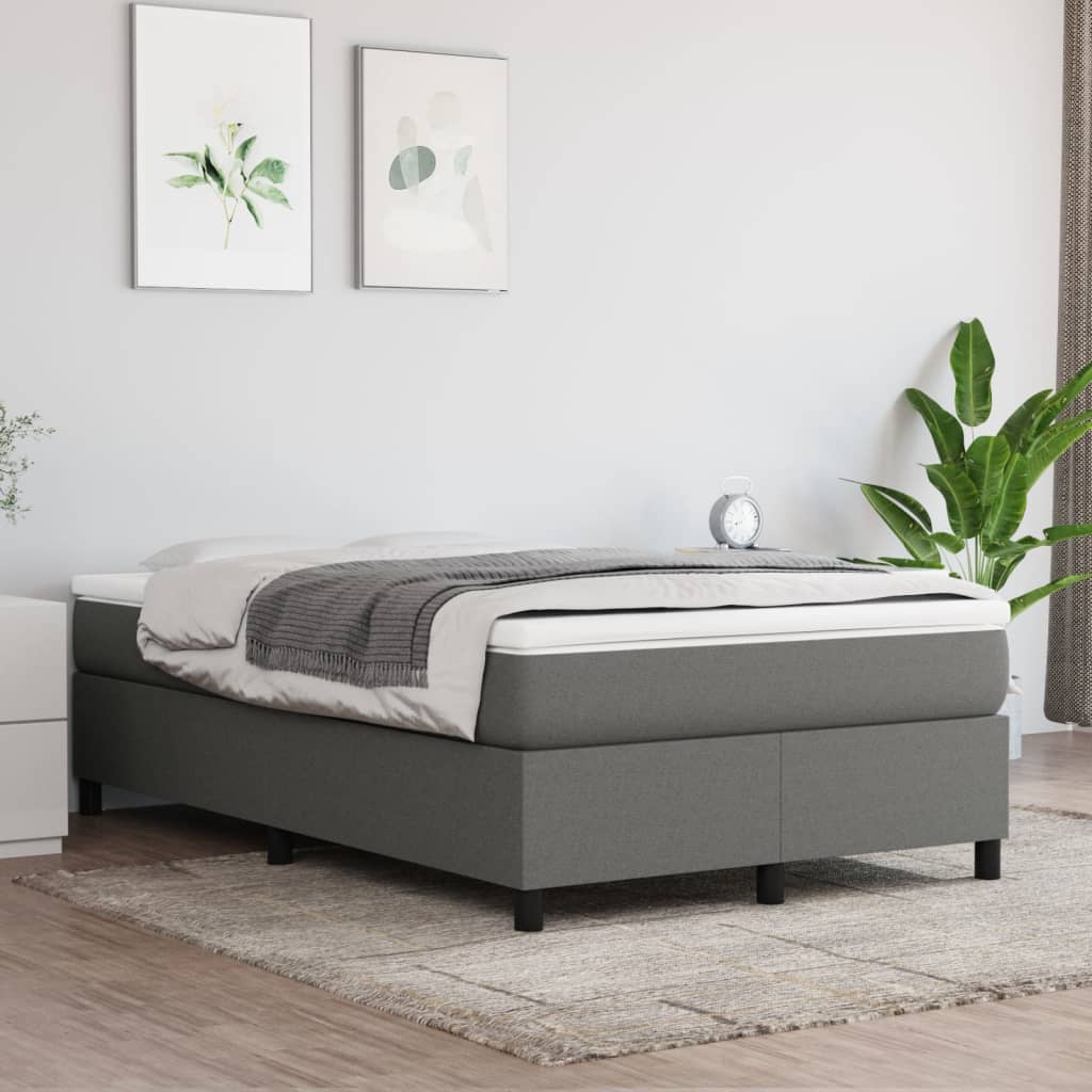 vidaXL Rám na boxspring posteľ tmavosivý 120x200 cm látka