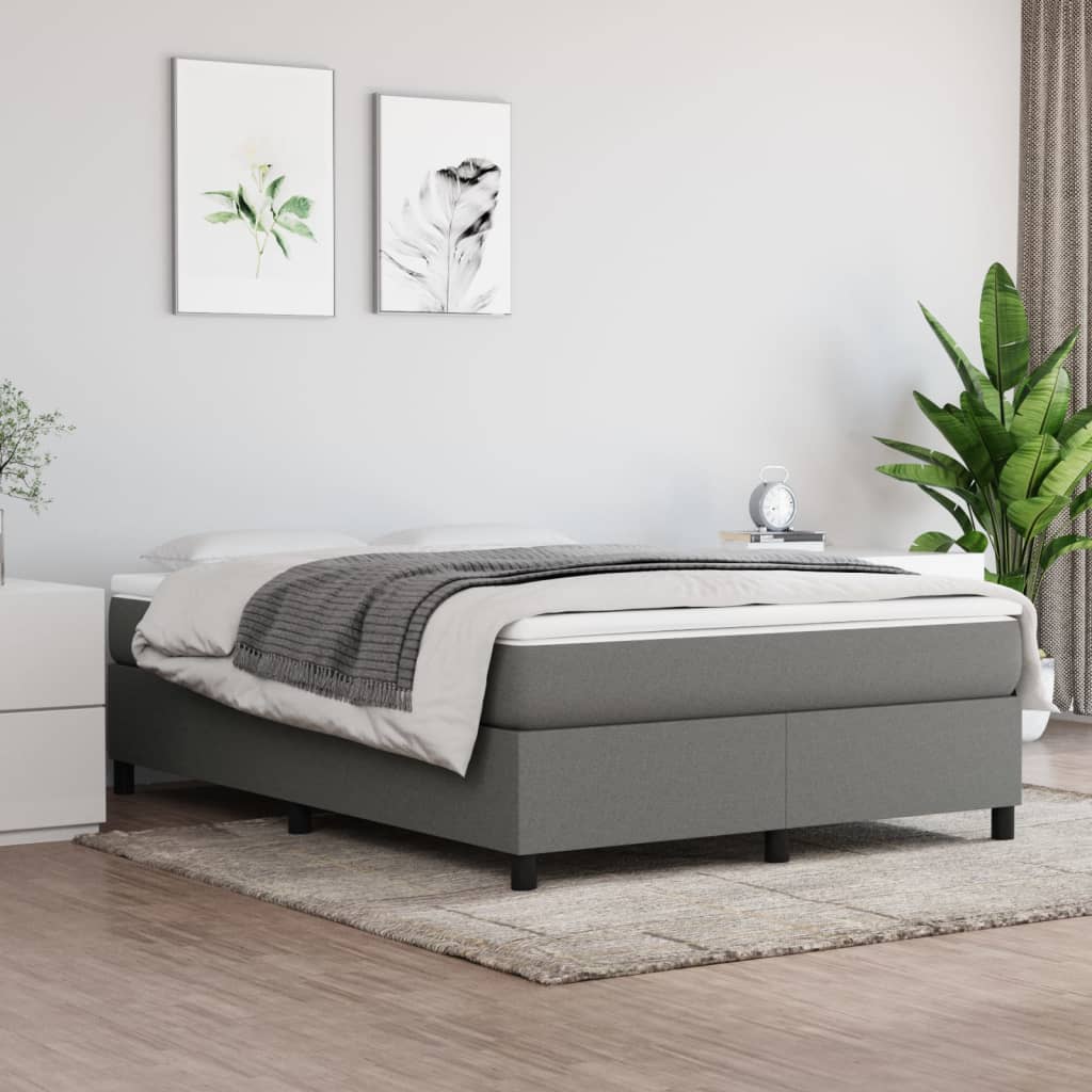 vidaXL Rám na boxspring posteľ tmavosivý látka 100x200 cm