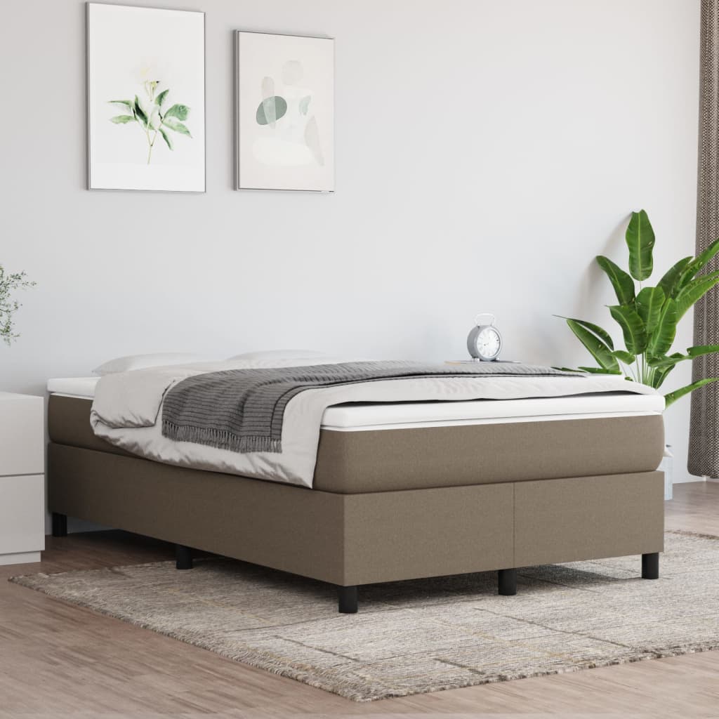 vidaXL Rám na boxspring posteľ sivohnedý 120x200 cm látka