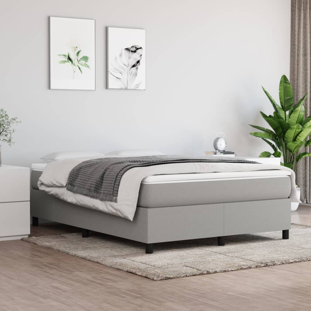 vidaXL Posteľný rám na boxspring bledosivý 140x190 cm látka