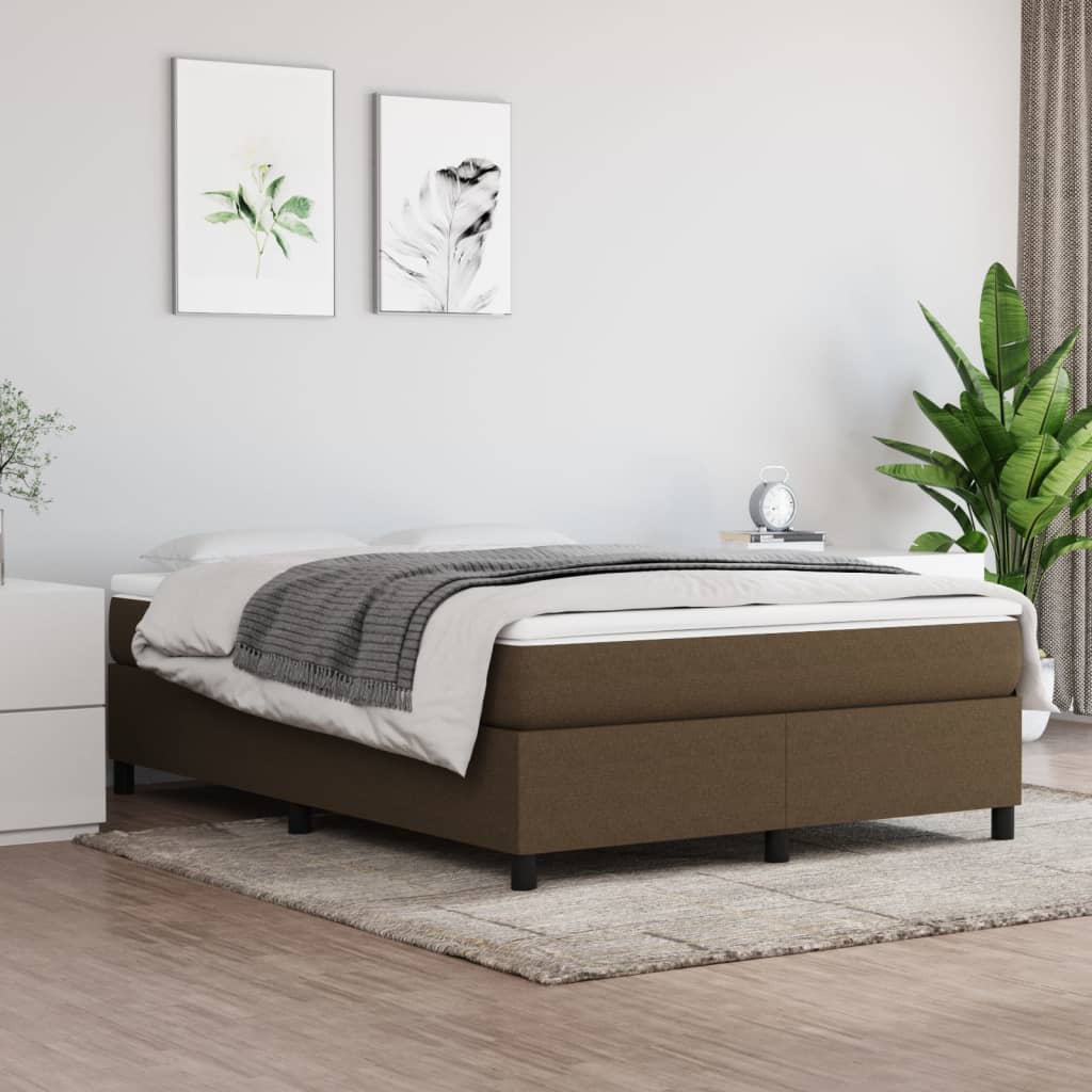 vidaXL Rám na boxspring posteľ tmavohnedý 140x200 cm látka