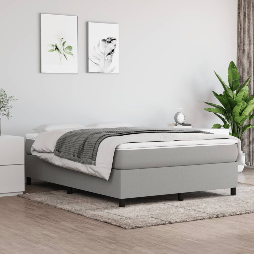 vidaXL Posteľný rám na boxspring bledosivý 140x200 cm látka