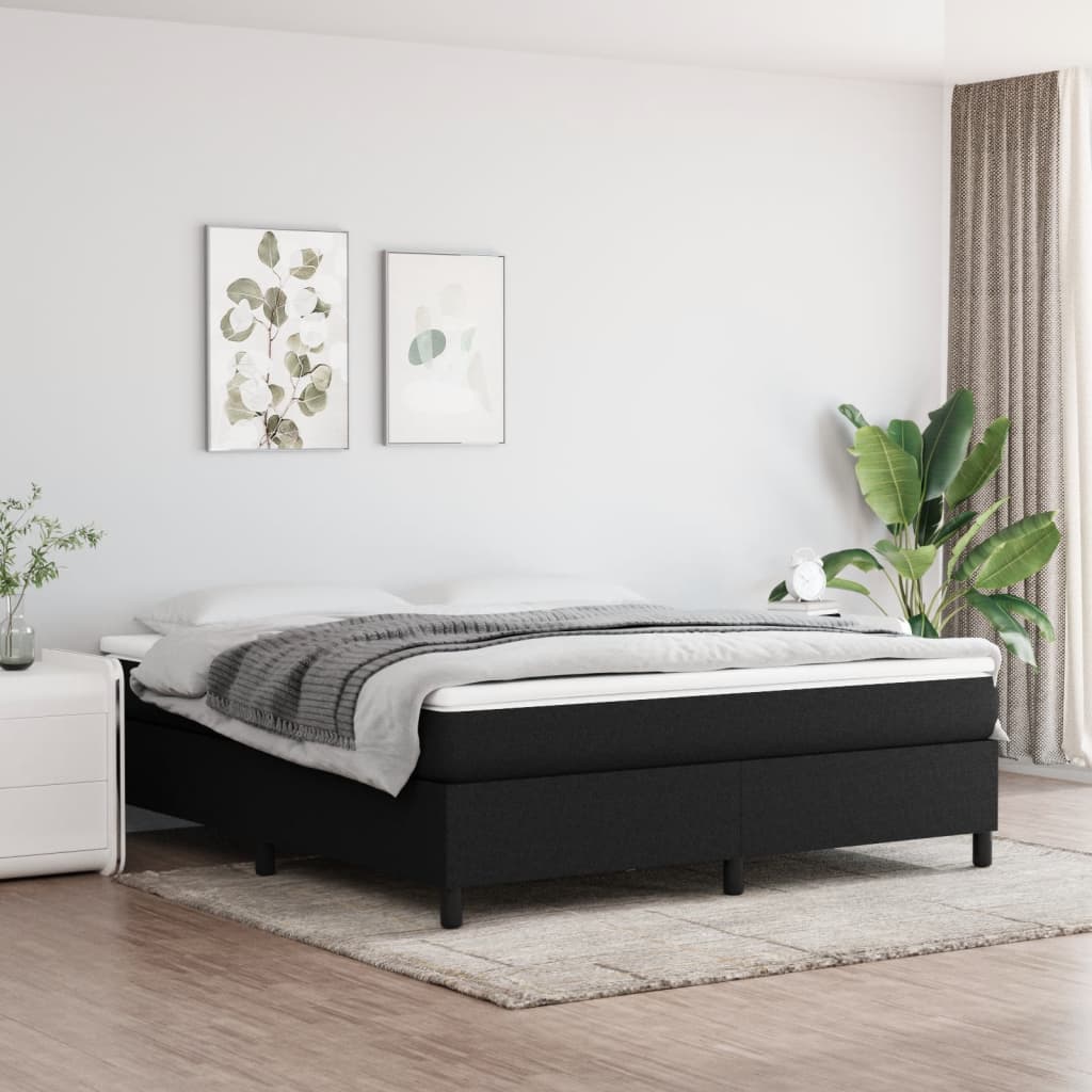 vidaXL Rám na boxspring posteľ čierny 160x200 cm látka