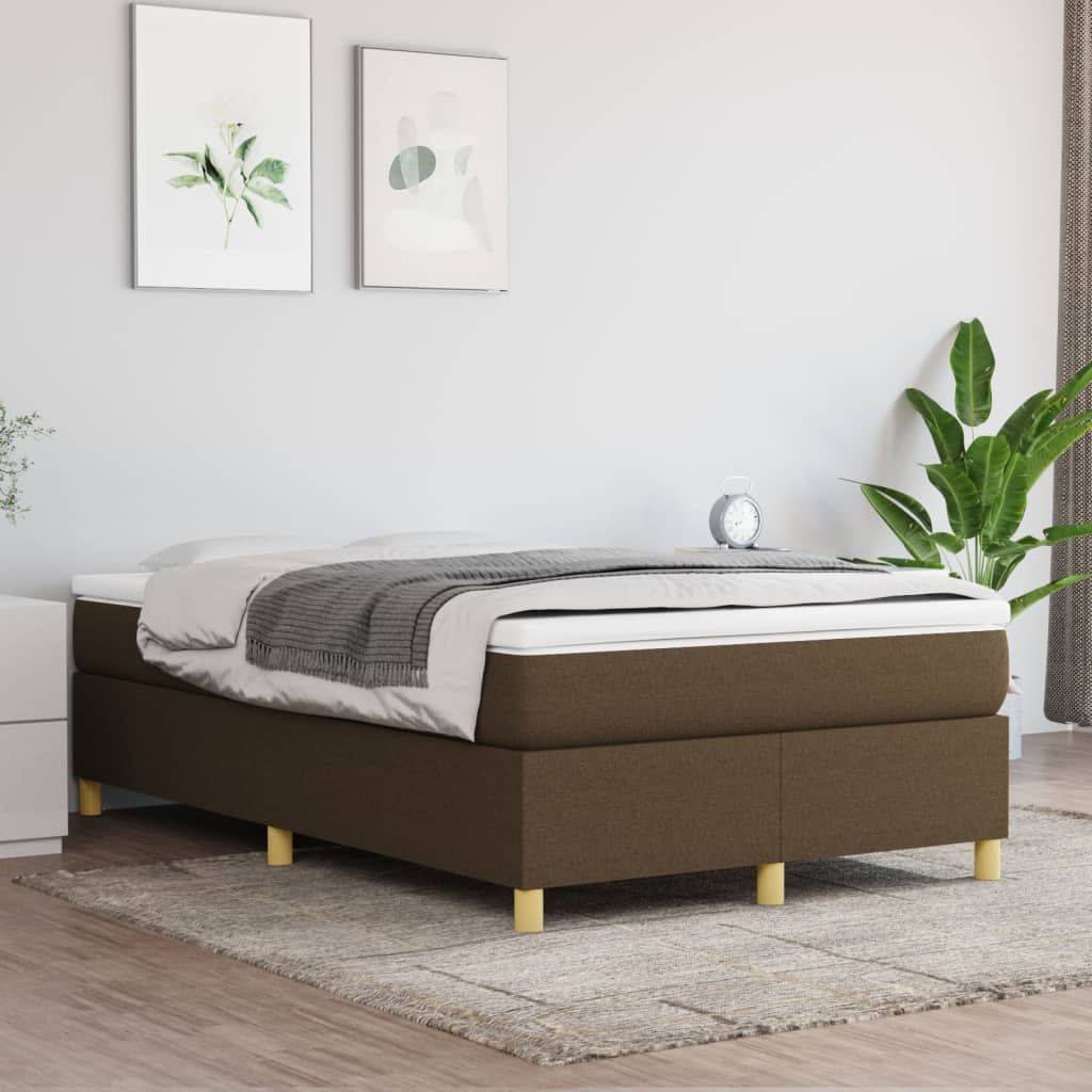vidaXL Rám na boxspring posteľ tmavohnedý 120x200 cm látka