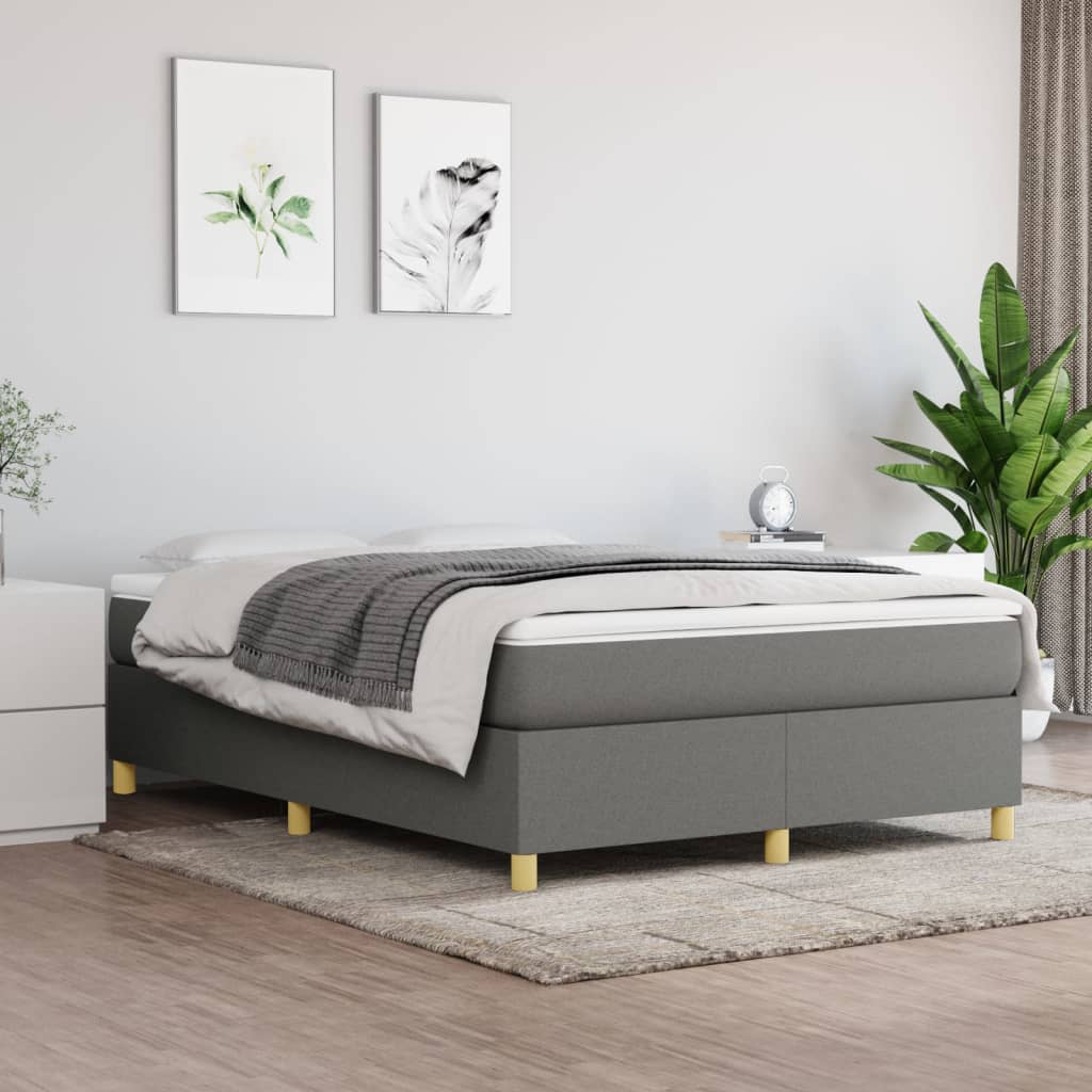 vidaXL Rám na boxspring posteľ tmavosivý látka 100x200 cm