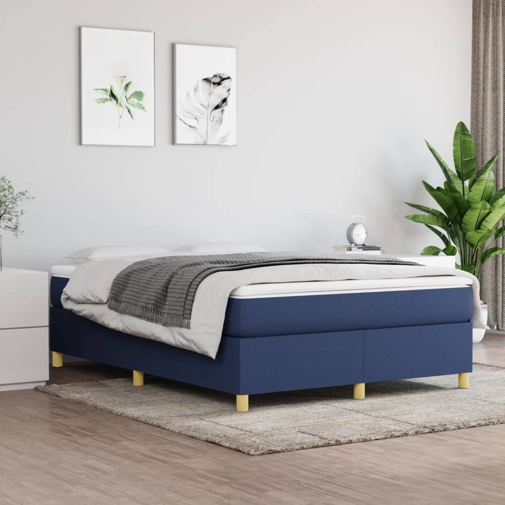 vidaXL Rám na boxspring posteľ čierny modrý 140x190 cm