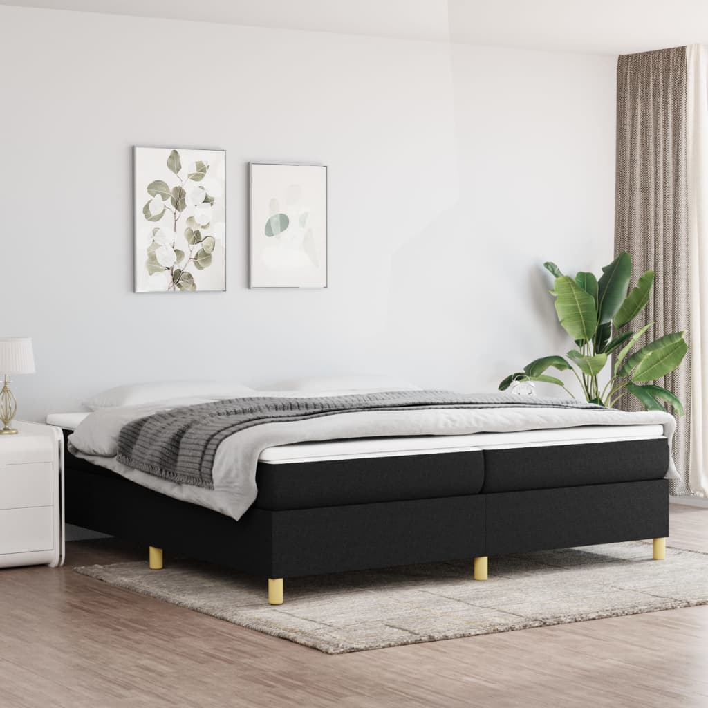 vidaXL Rám na boxspring posteľ čierny látka 200x200 cm