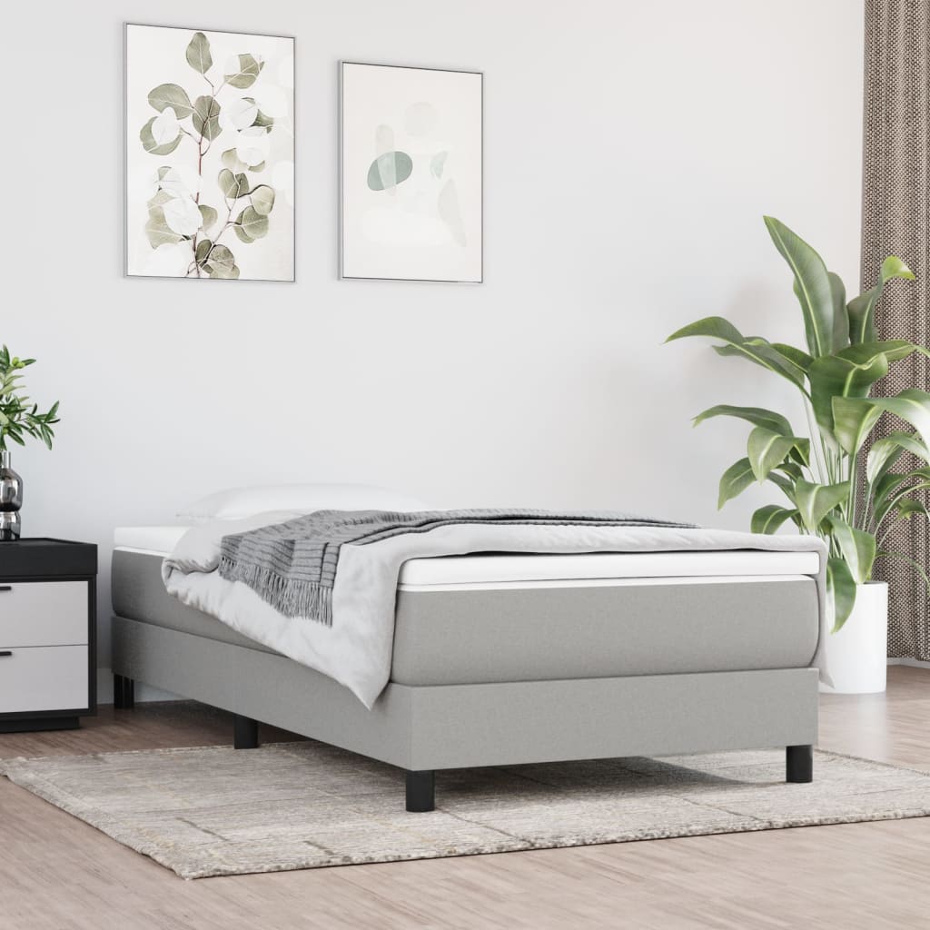 vidaXL Posteľný rám boxsping s matracom bledosivý 80x200 cm látka