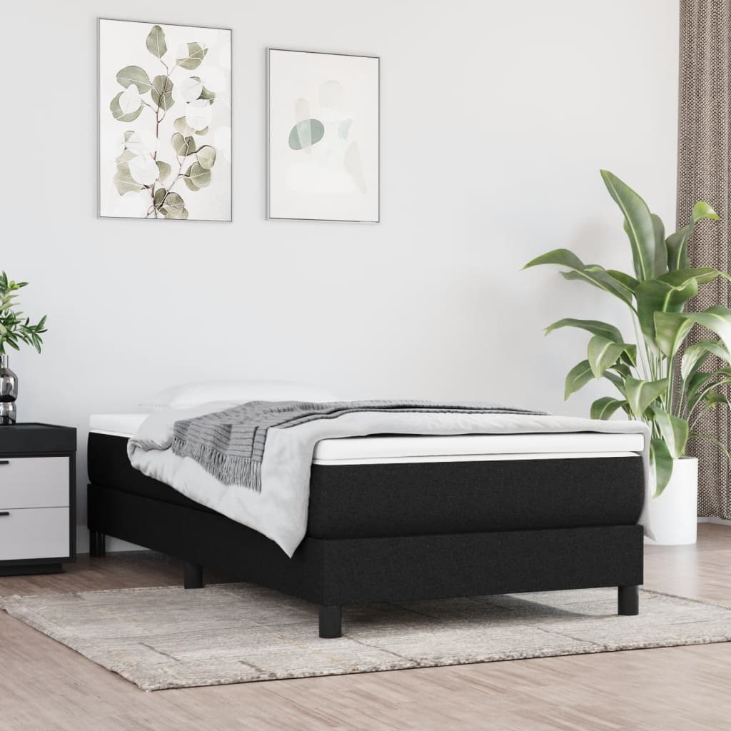 vidaXL Posteľný rám boxspring s matracom čierny 80x200 cm látka