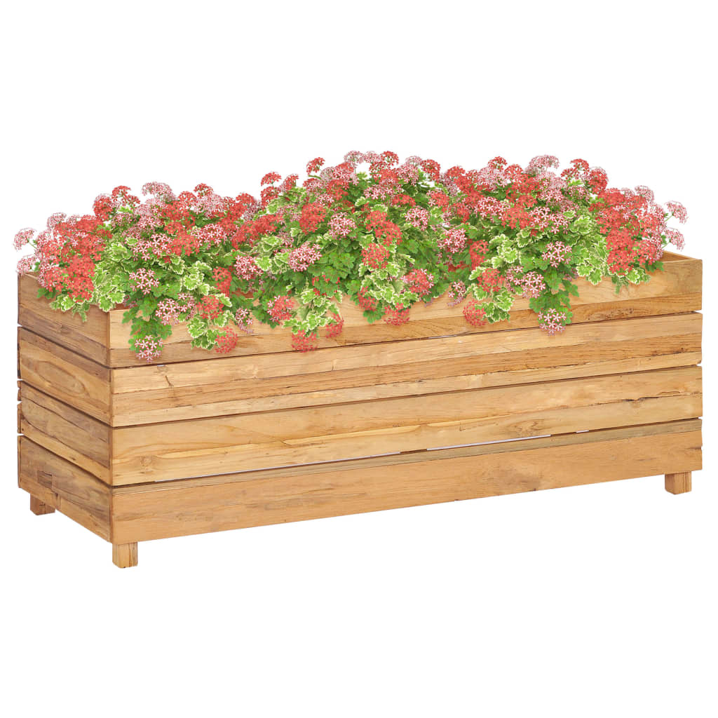 vidaXL Vyvýšený záhon 100x40x38 cm, recyklované tíkové drevo a oceľ
