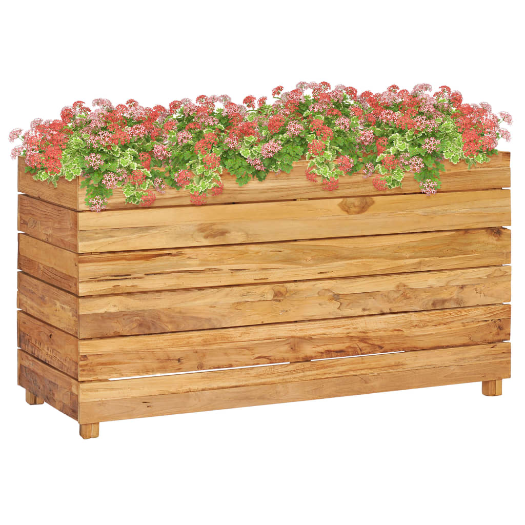 vidaXL Vyvýšený záhon 100x40x55 cm, recyklované tíkové drevo a oceľ
