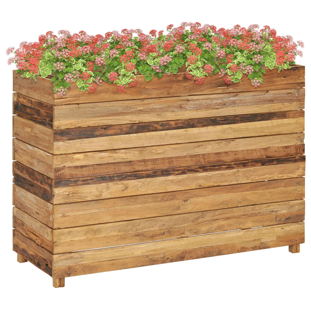 vidaXL Vyvýšený záhon 100x40x72 cm, recyklované tíkové drevo a oceľ