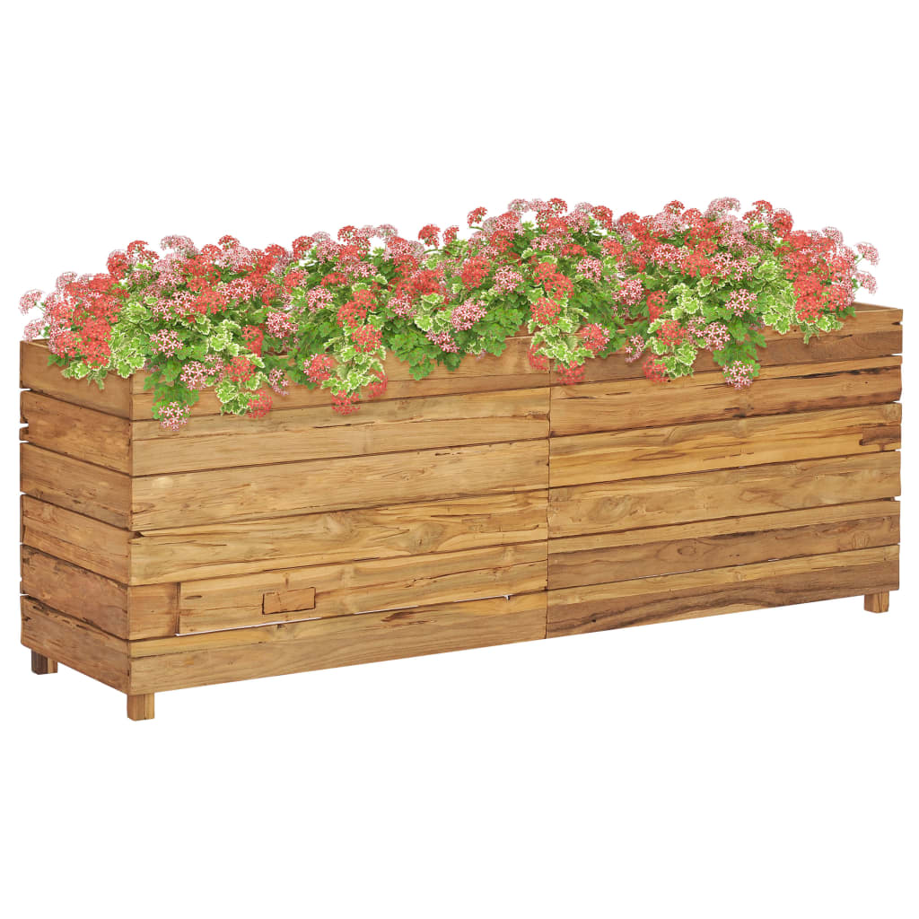 vidaXL Vyvýšený záhon 150x40x55 cm, recyklované tíkové drevo a oceľ