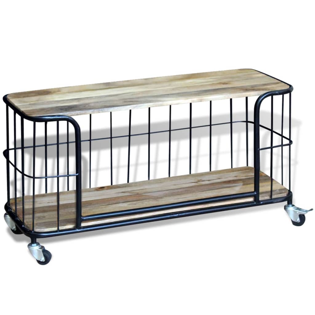 VidaXL TV stolík z masívneho mangového dreva, 100x40x45 cm