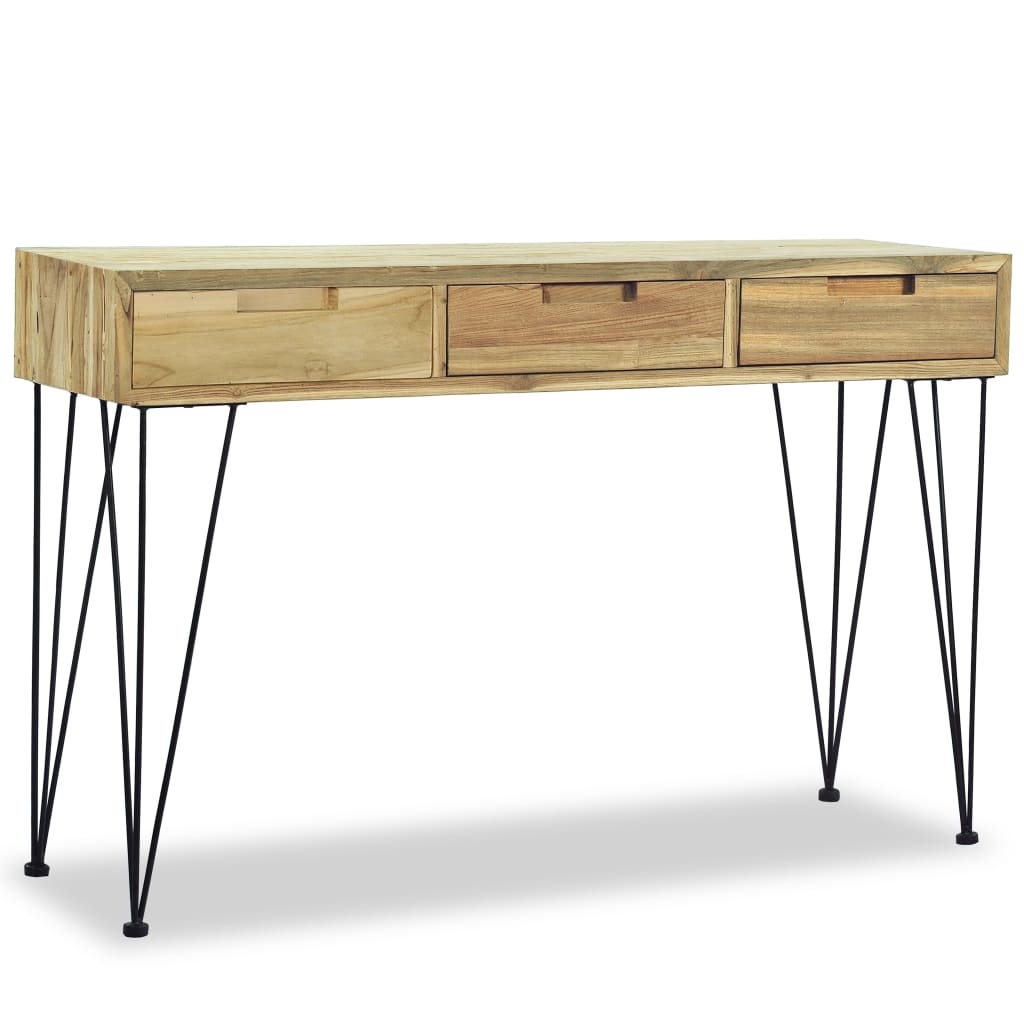 vidaXL Príručný stolík, 120x35x76 cm, masívne teakové drevo