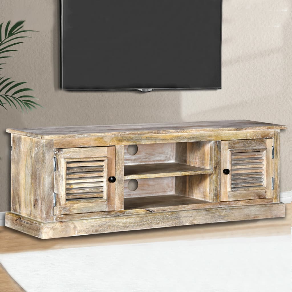 vidaXL TV stolík, masívne mangovníkové drevo