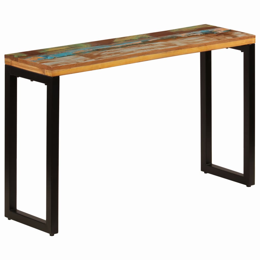 vidaXL Konzolový stolík 120x35x76 cm, recyklovaný masív a oceľ