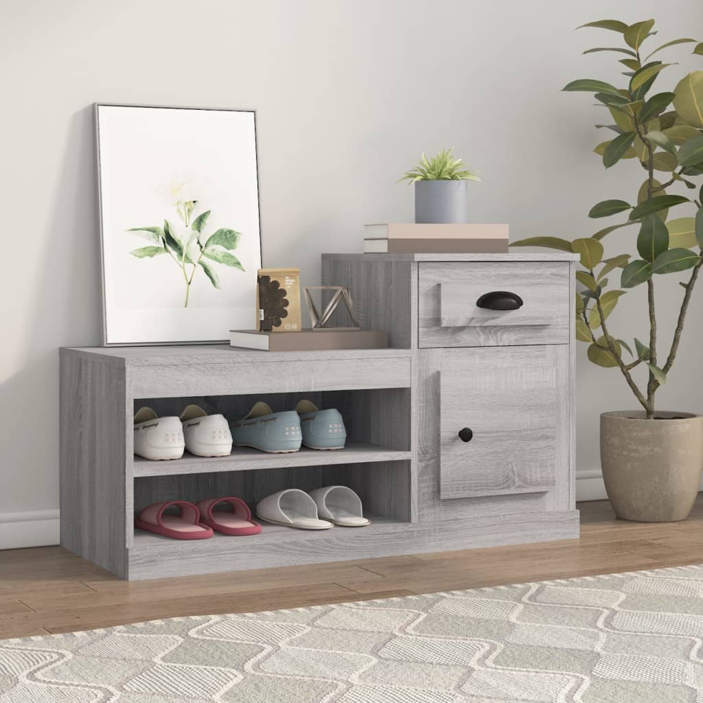 vidaXL Botník sivý dub sonoma 100x42x60 cm kompozitné drevo