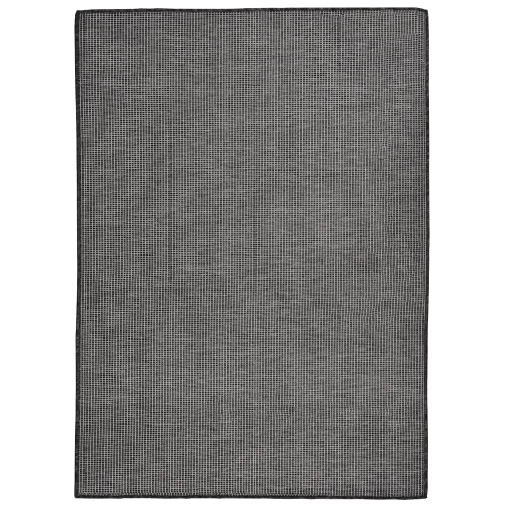 vidaXL Vonkajší koberec s plochým tkaním 200x280 cm sivý