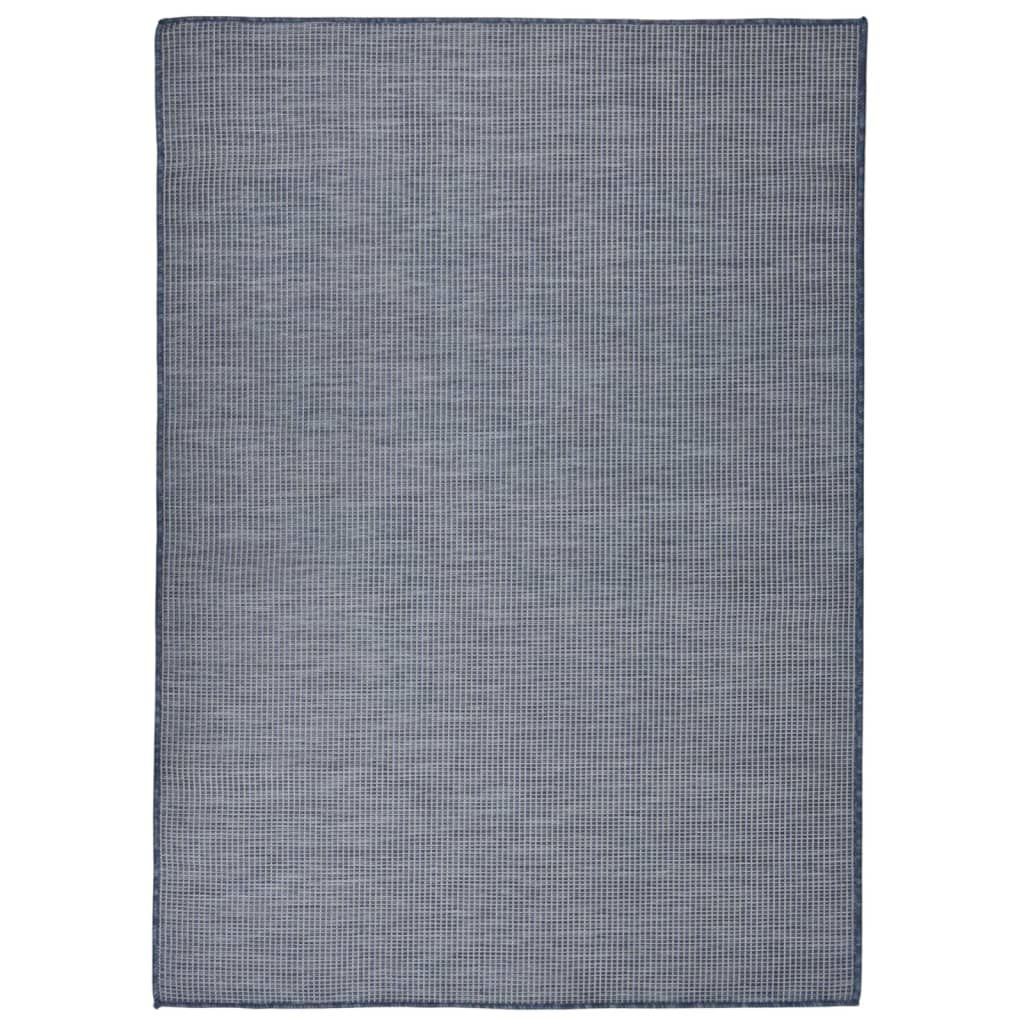 vidaXL Vonkajší koberec s plochým tkaním 200x280 cm modrý
