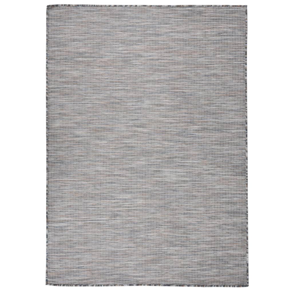vidaXL Vonkajší koberec s plochým tkaním 200x280 cm hnedý a modrý