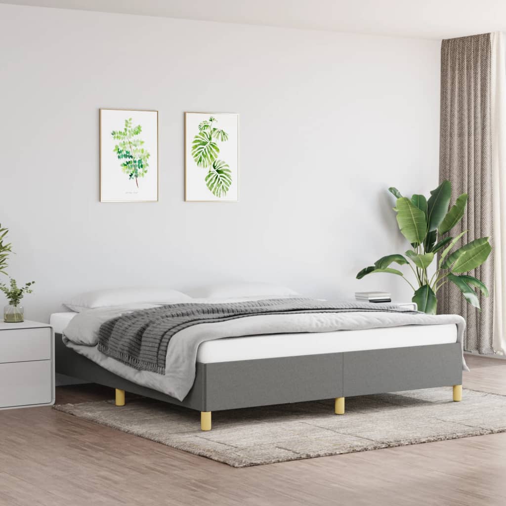 vidaXL Posteľný rám tmavosivý 180x200 cm látka