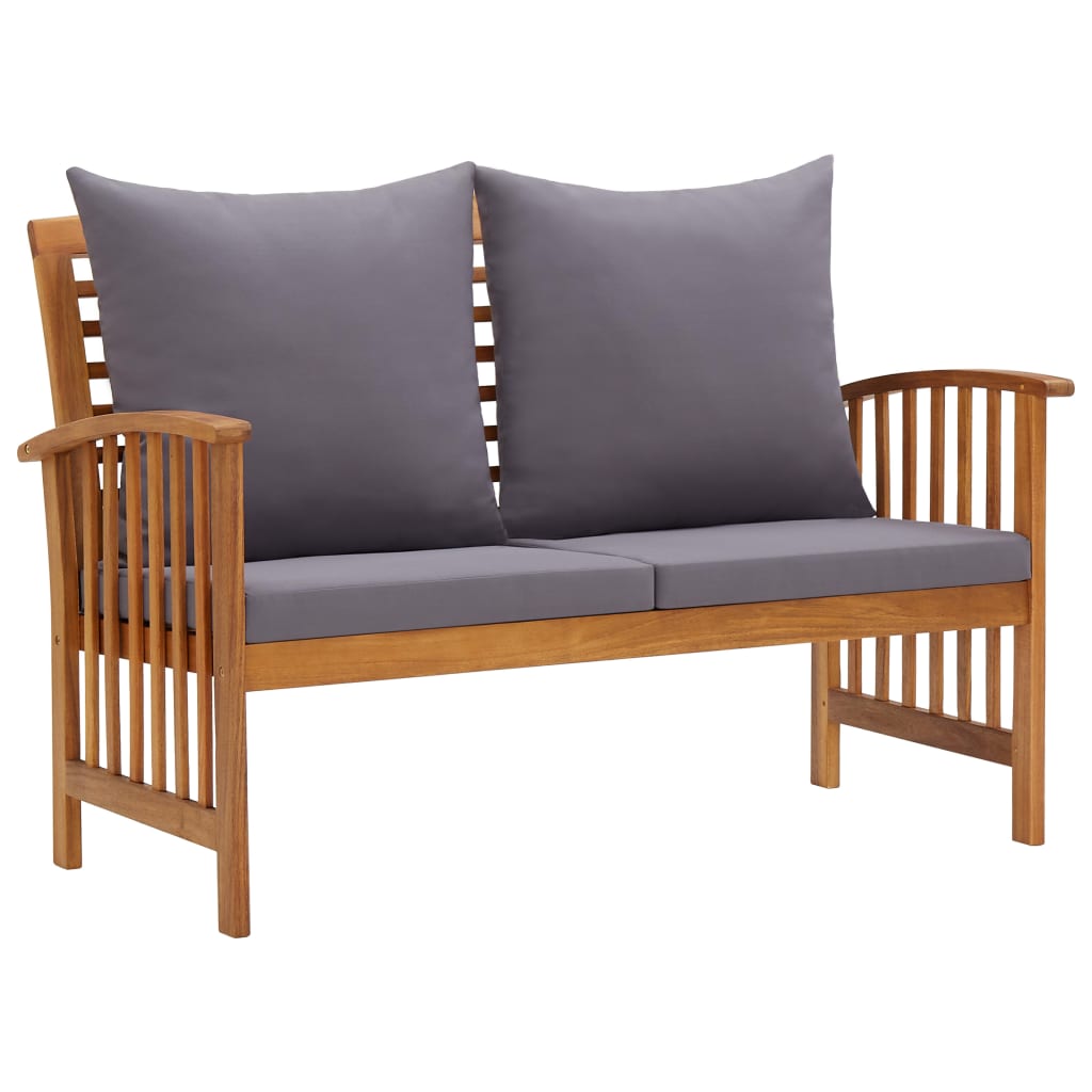 vidaXL Záhradná lavička s podložkami 119 cm, akáciový masív