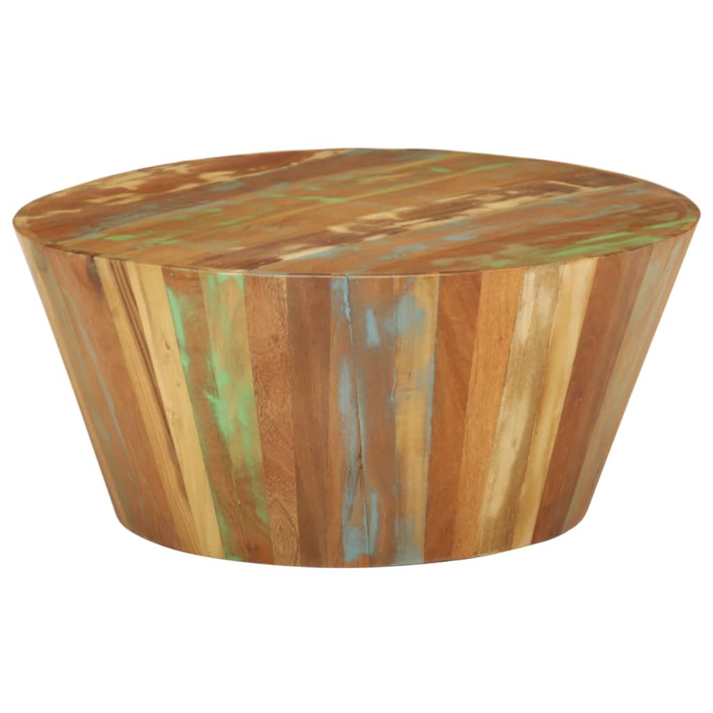 vidaXL Konferenčný stolík Ø65x31 cm recykovaný masív