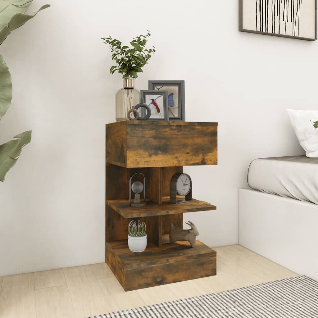 vidaXL Nočné stolíky 2 ks údený dub 40x35x65 cm spracované drevo