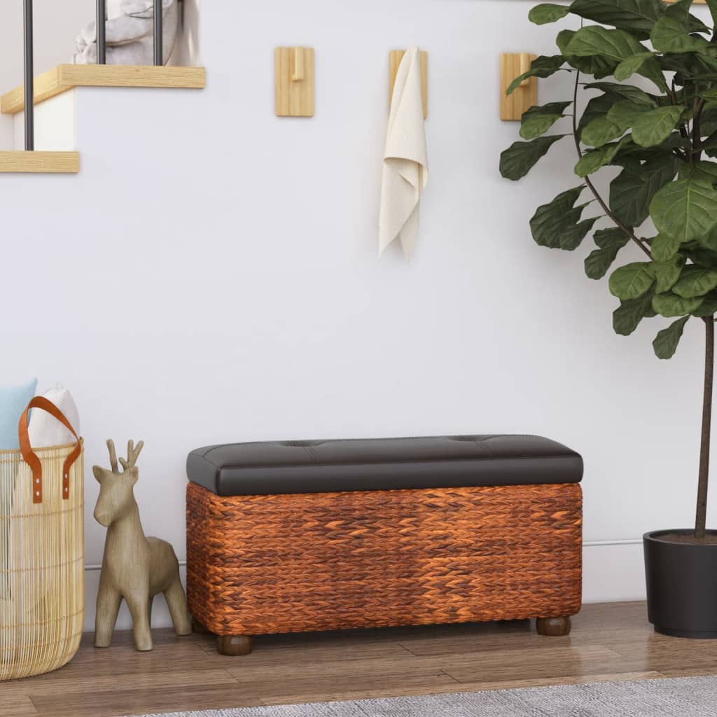 vidaXL Úložné lavice 2 ks s hnedým vankúšom 69 cm Cattail