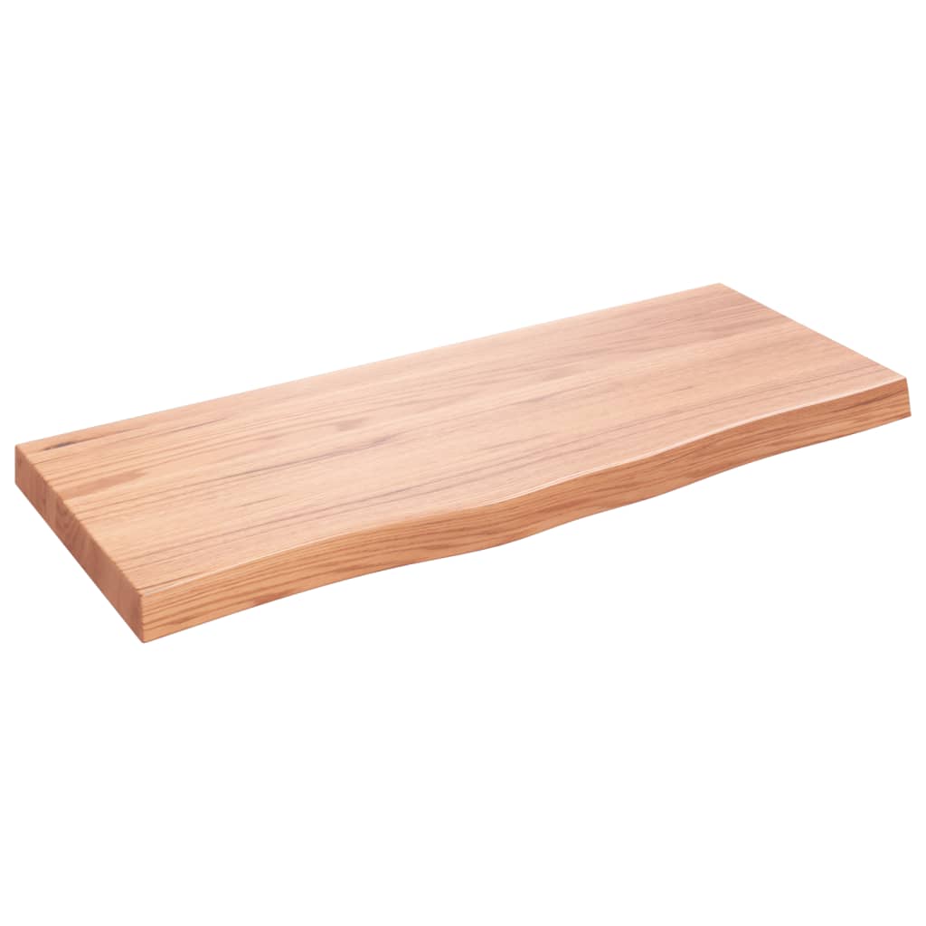 vidaXL Nástenná polica svetlohnedá 100x40x6 cm ošetrený dubový masív