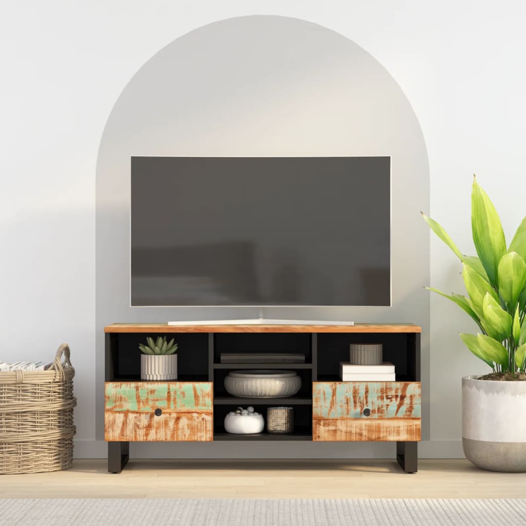 vidaXL TV skrinka 100x33x46 cm recyklovaný masív a kompozitné drevo