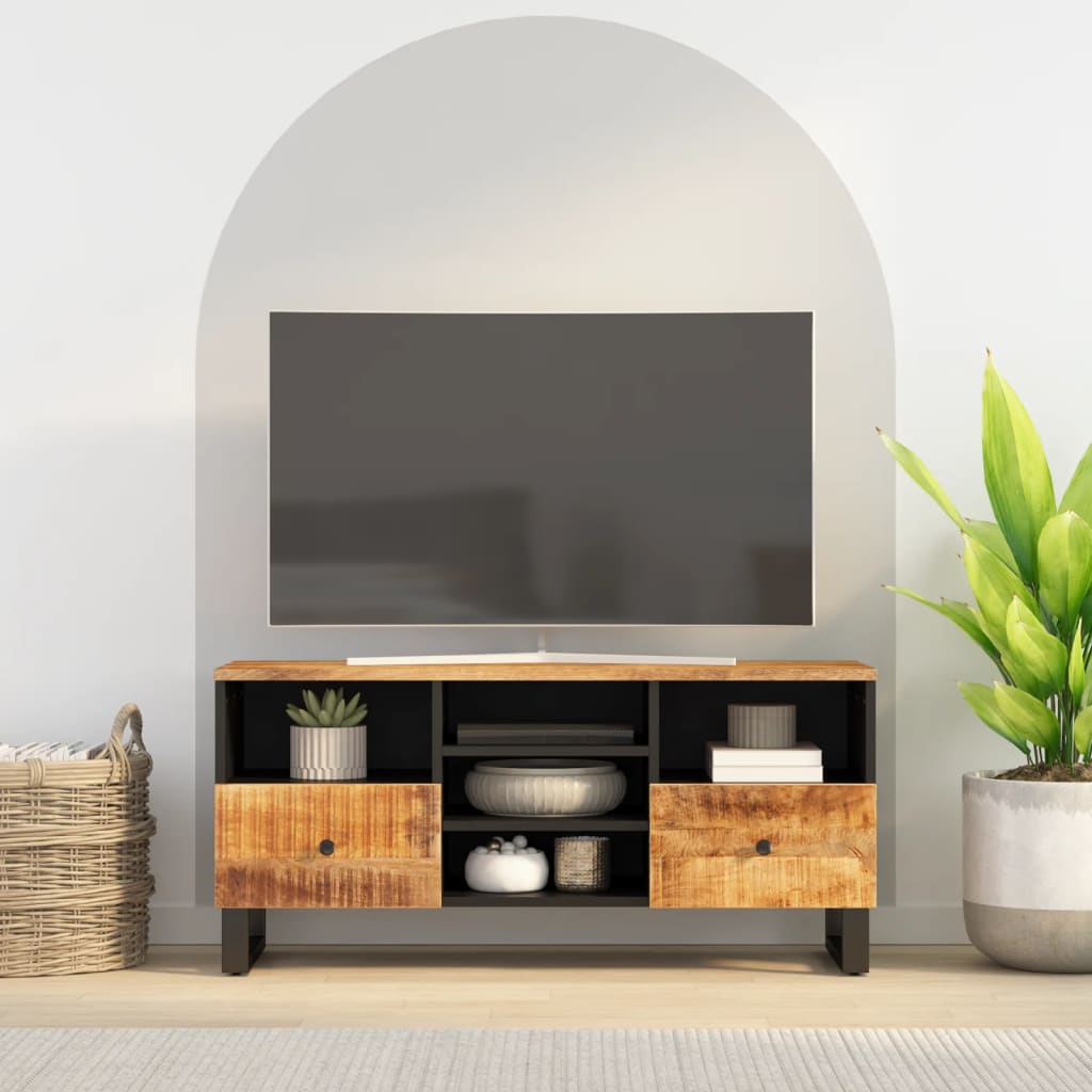 vidaXL TV skrinka 100x33x46 cm masívny mangovník a kompozitné drevo