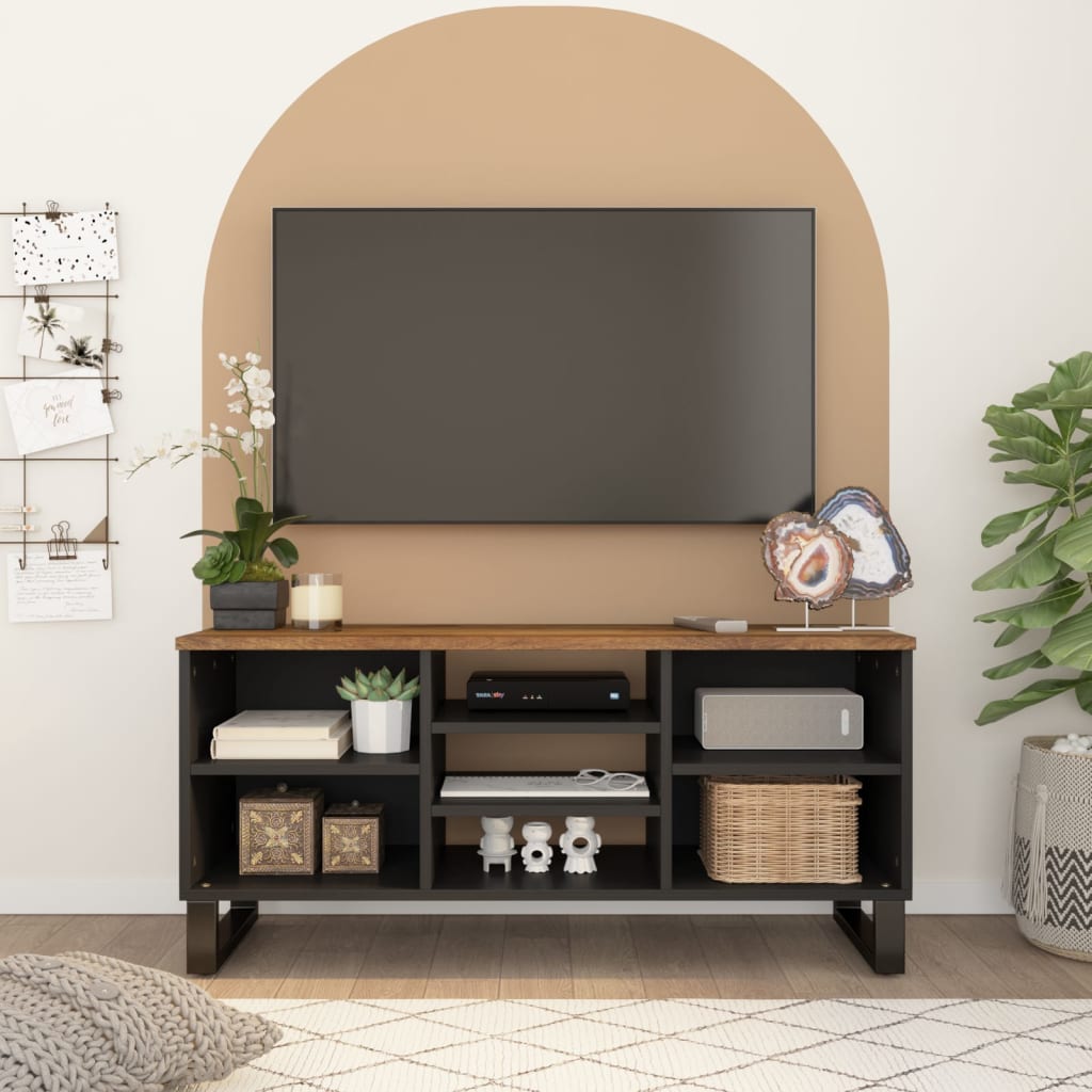 vidaXL TV skrinka 100x33x46 cm masívny mangovník a spracované drevo