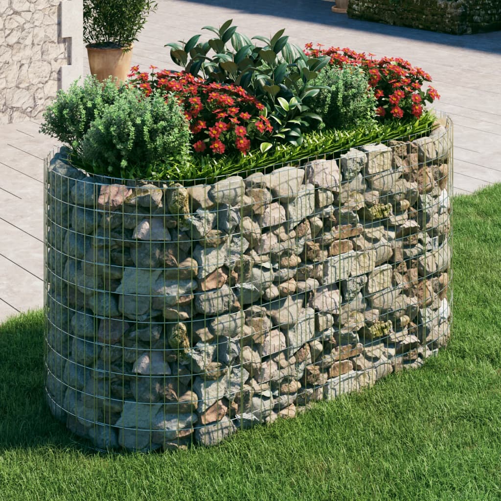 vidaXL Gabiónový vyvýšený záhon pozinkované železo 200x100x100 cm