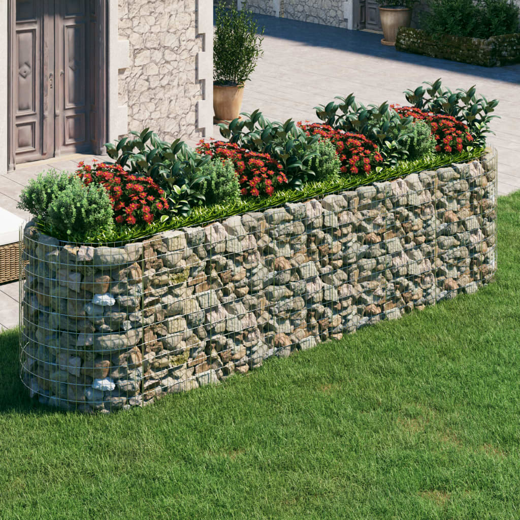 vidaXL Gabiónový vyvýšený záhon pozinkované železo 400x100x100 cm