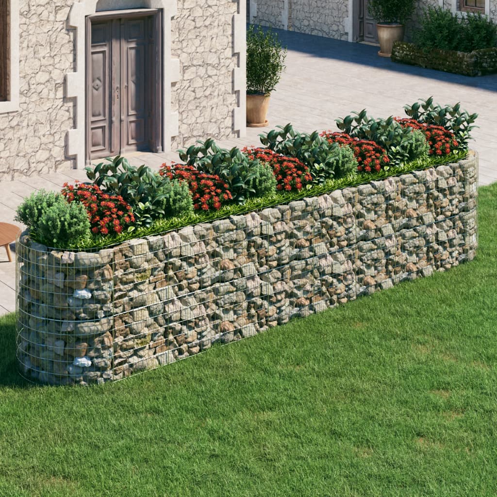 vidaXL Gabiónový vyvýšený záhon pozinkované železo 500x100x100 cm