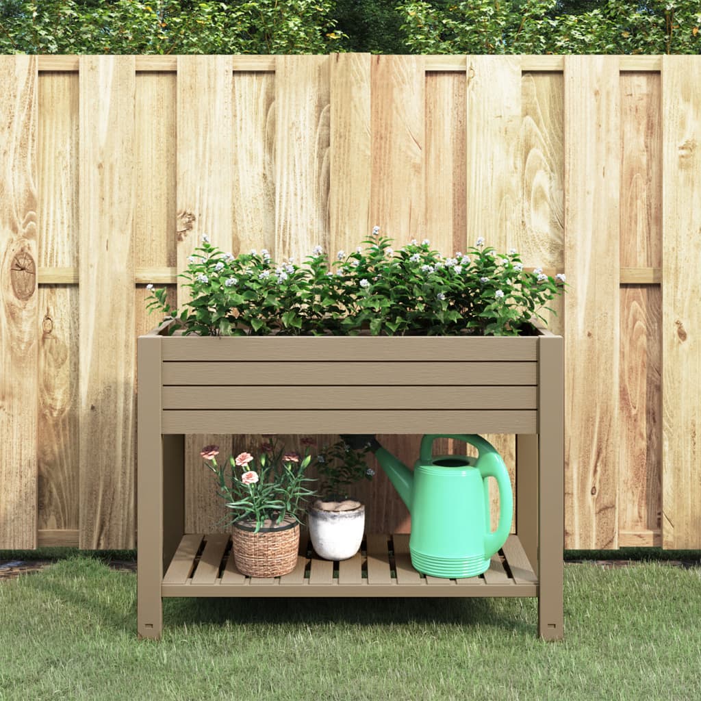 vidaXL Záhradný vyvýšený záhon bledohnedý 110x45x79 cm polypropylén