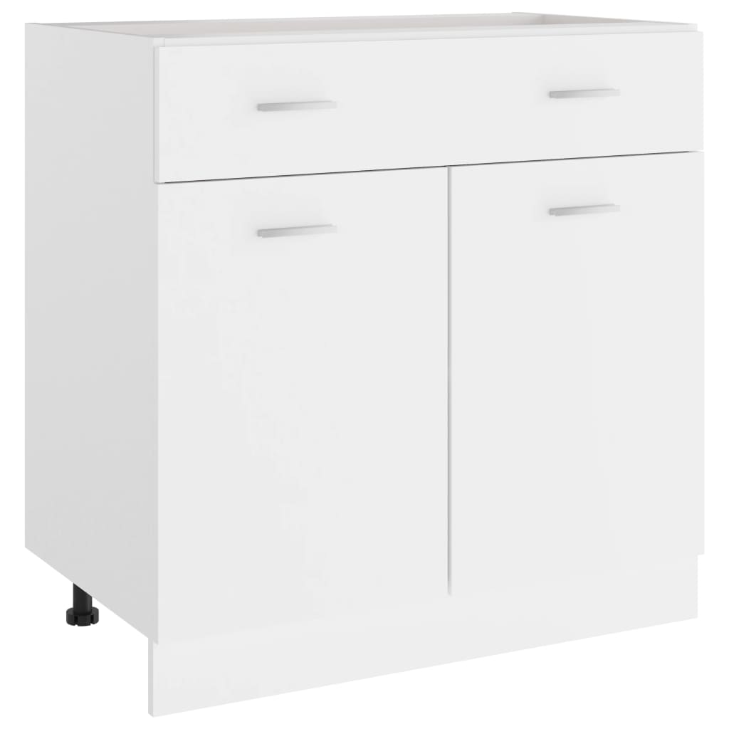 vidaXL Spodná skrinka+zásuvka, biela 80x46x81,5 cm, kompozitné drevo