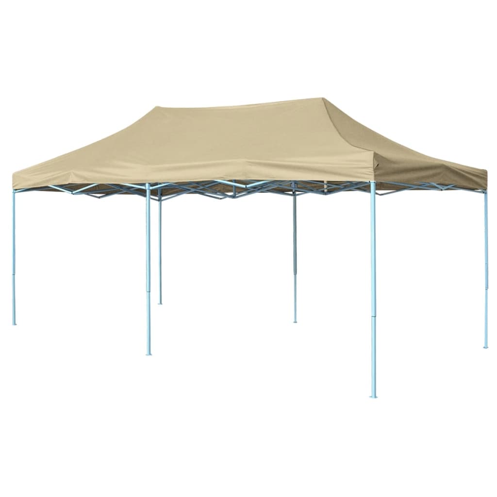 vidaXL Skladací záhradný stan 3x6 m, krémovo biely