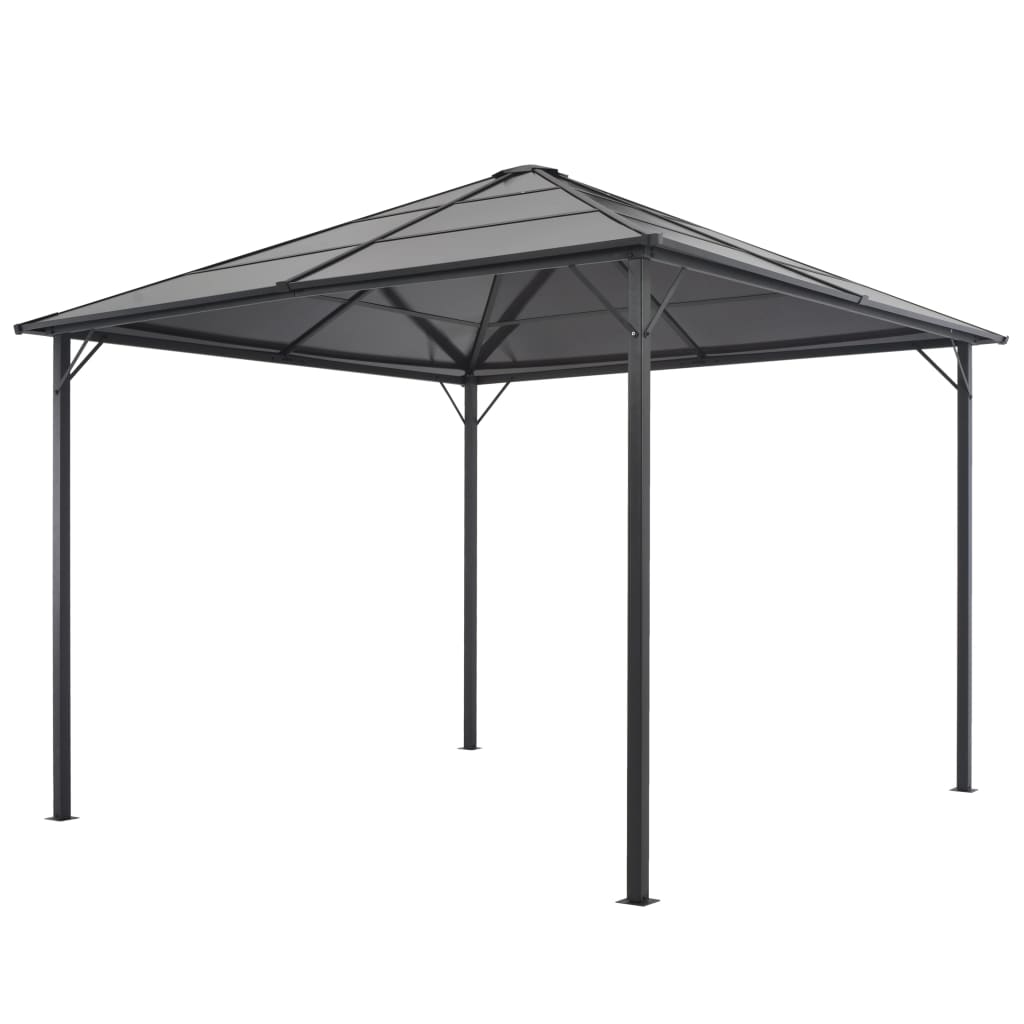 vidaXL Altánok so strechou, hliník 3x3 m, čierny