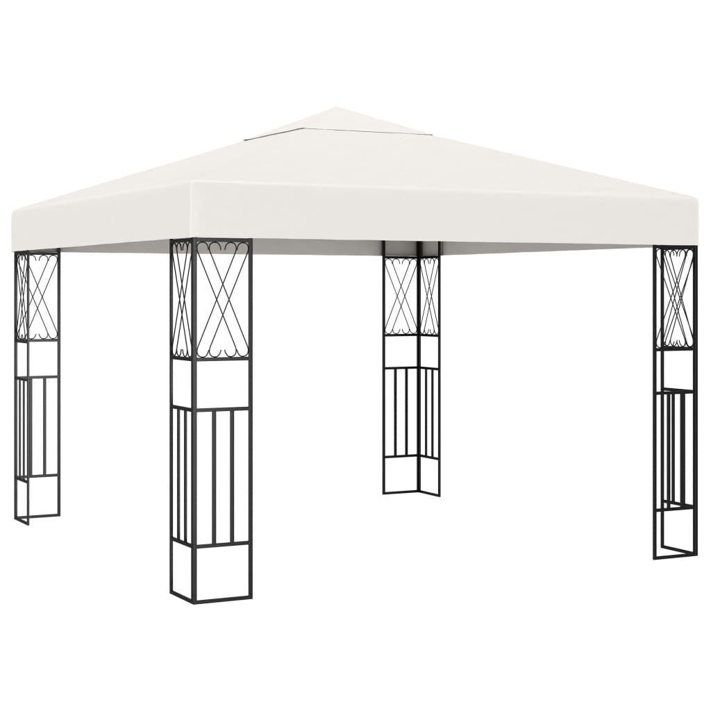 vidaXL Altánok 3x3 m, krémový, látka
