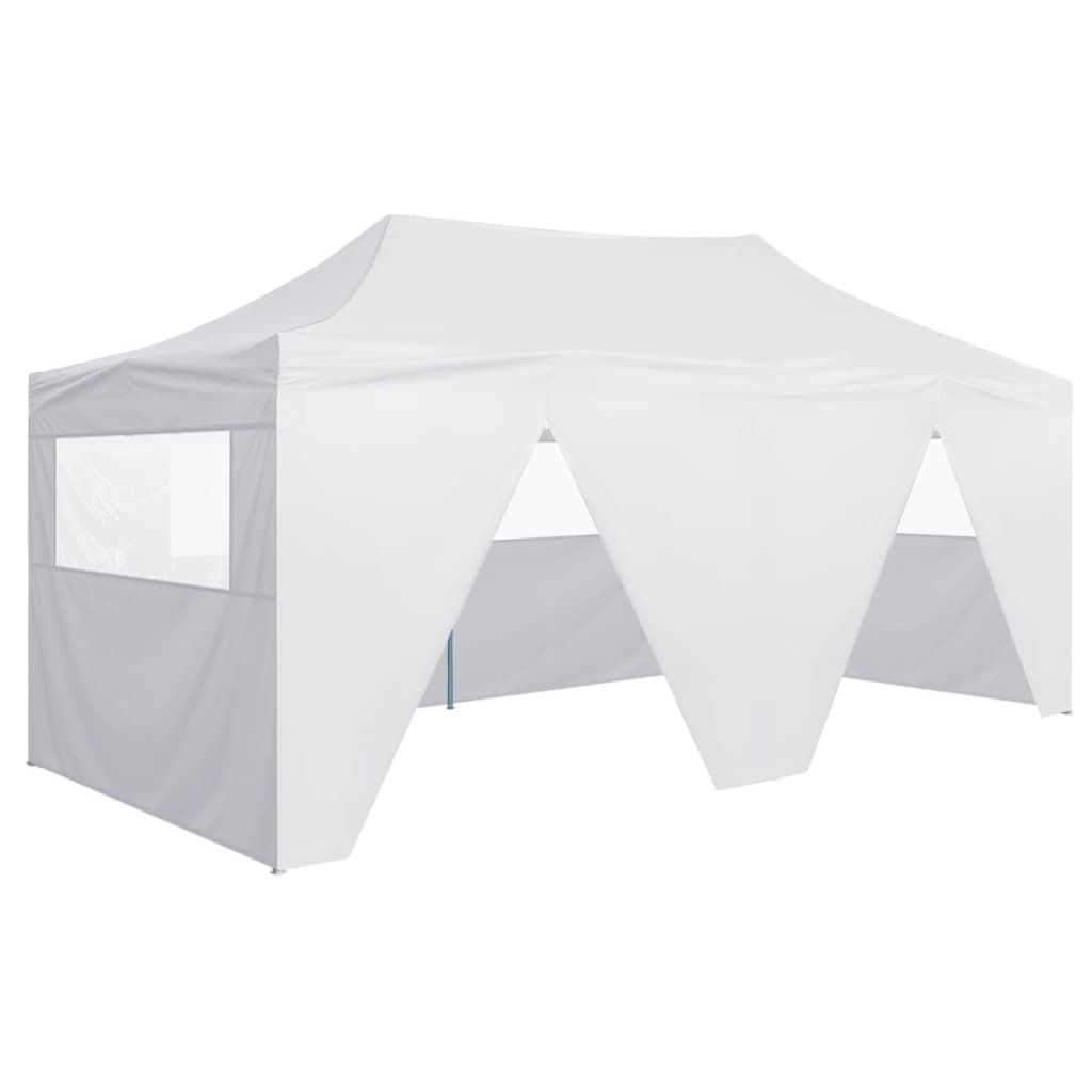 vidaXL Profesionálny skladací párty stan+4 steny 3x6 m, oceľ, biely