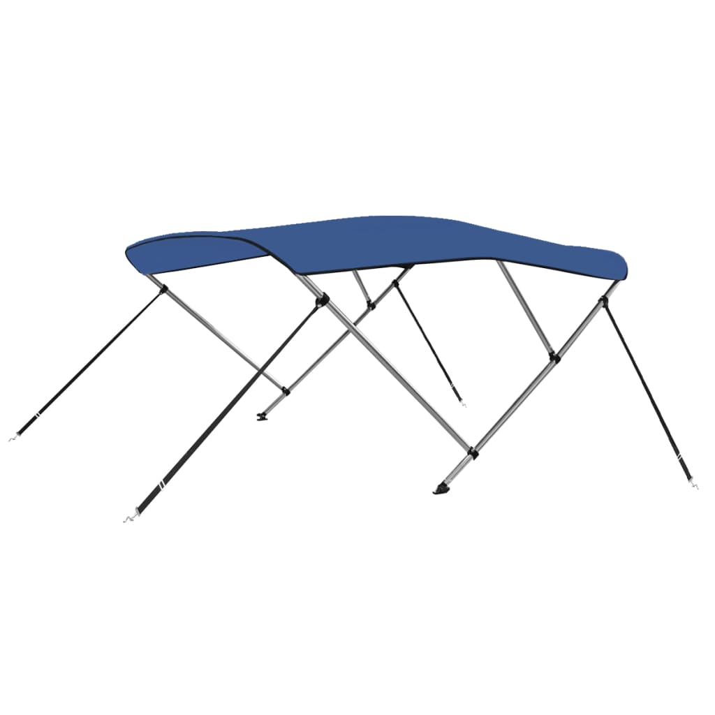 vidaXL Strieška Bimini s 3 oblúkmi, modrá 183x140x137 cm