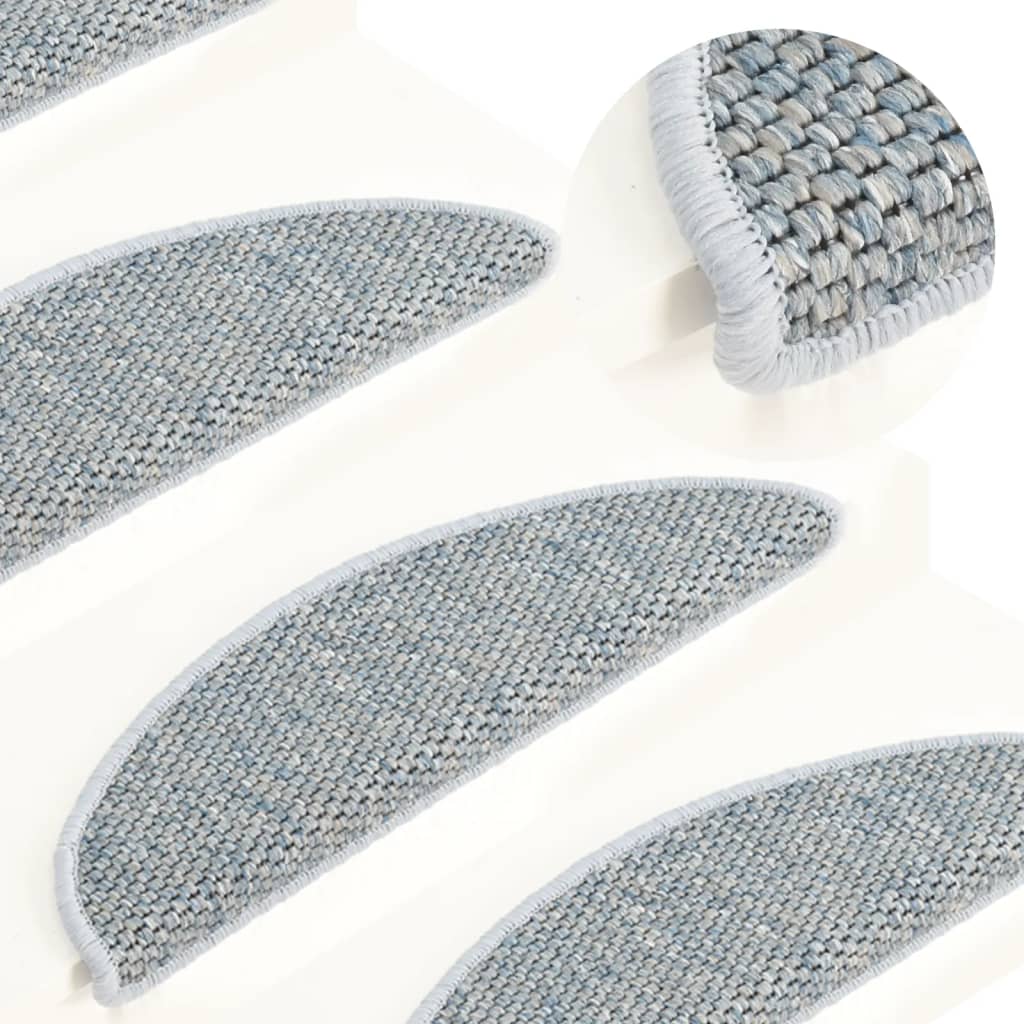 vidaXL Samolepiace nášľapy na schody vzhľad sisal 15ks 65x21x4cm modré