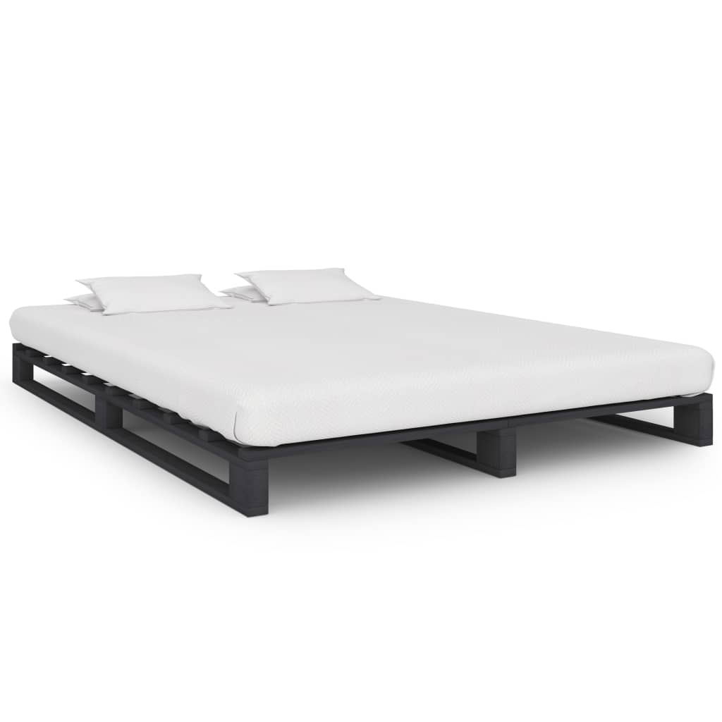 vidaXL Paletový posteľný rám sivý 120x200 cm masívne borovicové drevo
