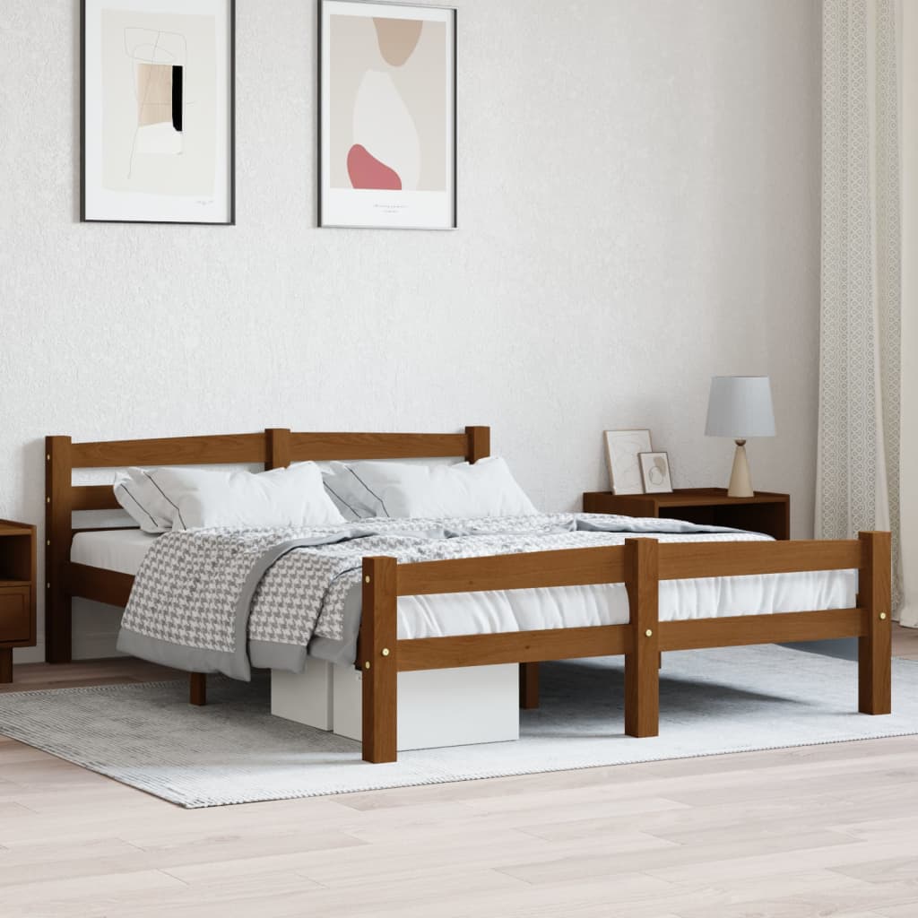 vidaXL Posteľný rám, medovo hnedý, borovicový masív 120x200 cm