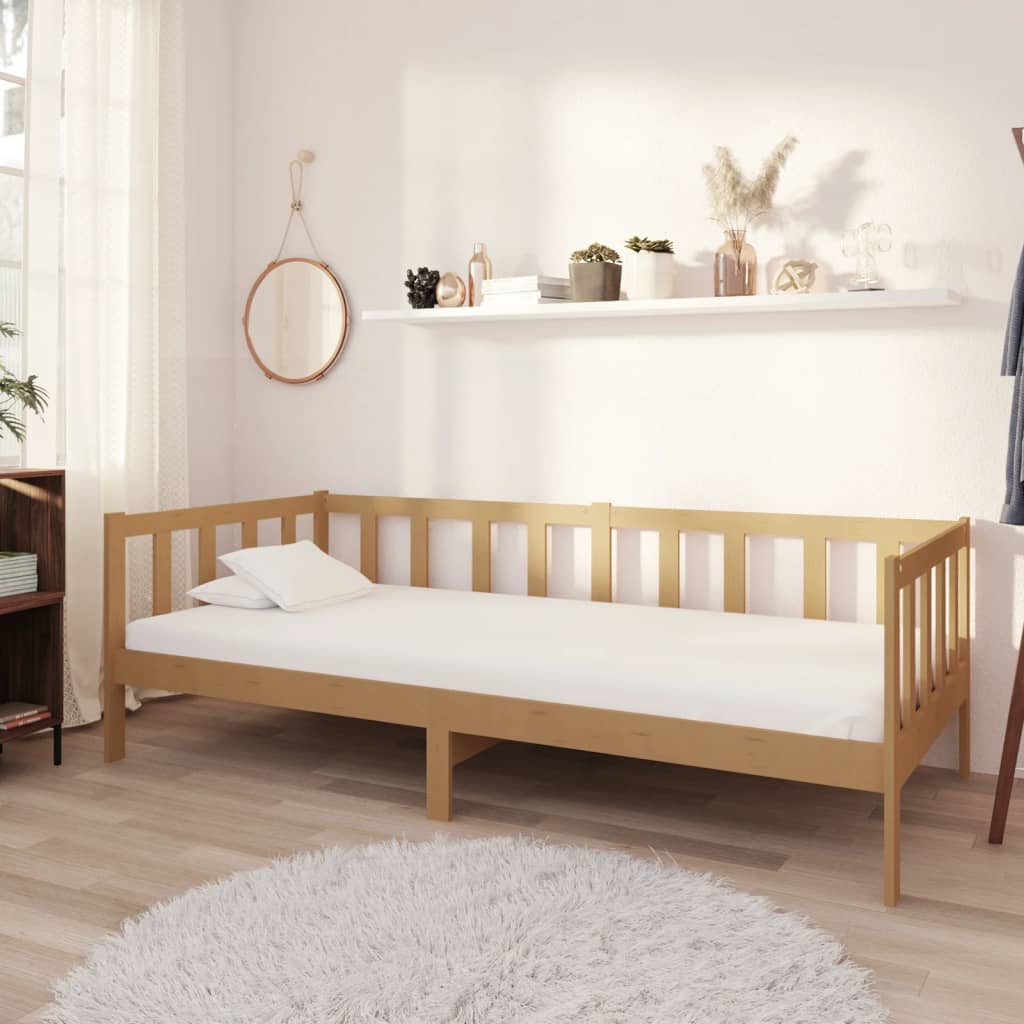 vidaXL Posteľný rám medovohnedý borovicový masív 90x200 cm