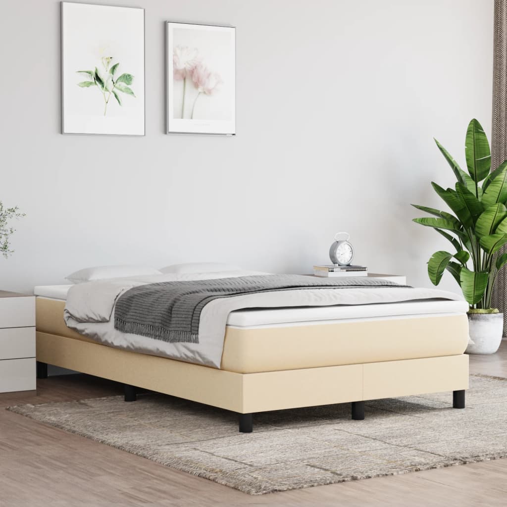 vidaXL Rám na boxspring posteľ krémový 120x200 cm látka