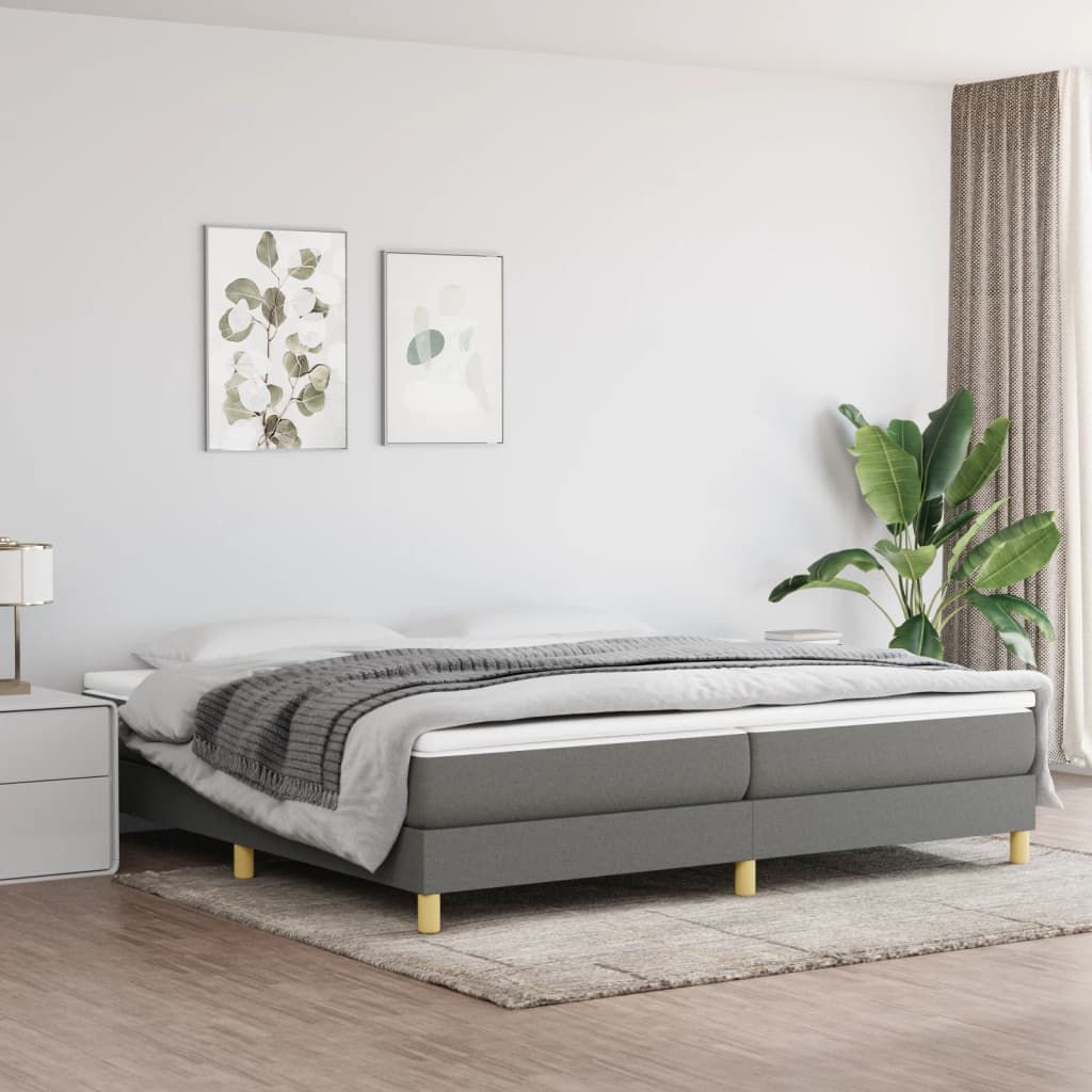 vidaXL Rám na boxspring posteľ tmavosivý 200x200 cm látka